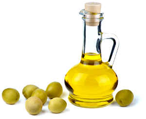 ölflasche und olive